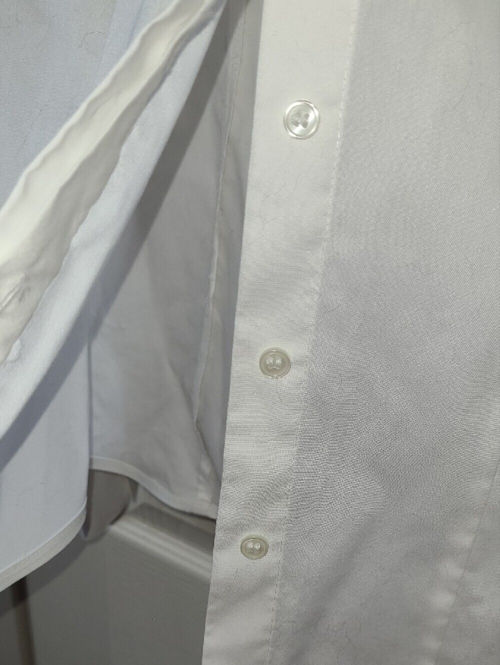 COTTON Tommy Hilfiger White Button-Up Dress Shirt - Slim Silhouette - Picture 3 of 9
